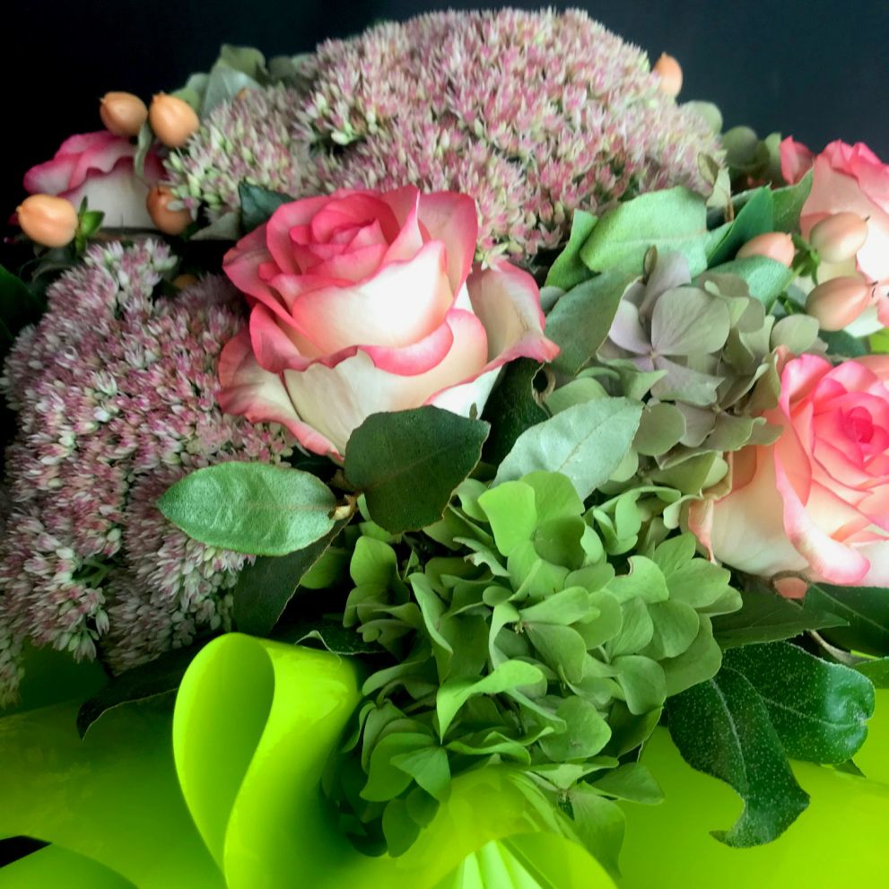 Bouquet Ortenzia e Sedum
